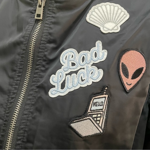 Pull & Bear Varsity jacket with colorful badges / M / NWOT - Picture 9 of 16